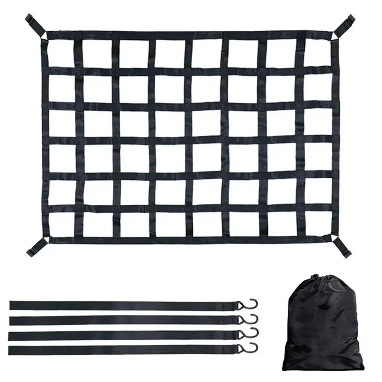 Red Maletero de Coche Heavy Duty Roof Rack Cargo Net Webbing Truck Pickup and Safetyweb Control For Car Modification Parts | M