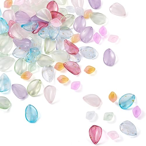 Miniatura 22 de Craftdady Dijes de cuentas de hojas de arce transparentes, colgantes colgantes de adorno para colgar, bonitos dijes para collares, pulseras, Hoja