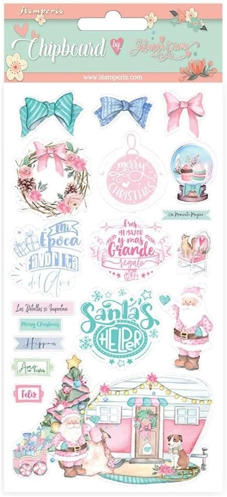 Stamperia Adhesive Chipboard 6"X12"-Christmas Rose -DFLCB44
