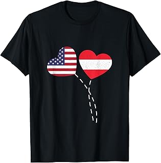Loving Austria USA Flag Heart Austrian Americans Love T-Shirt