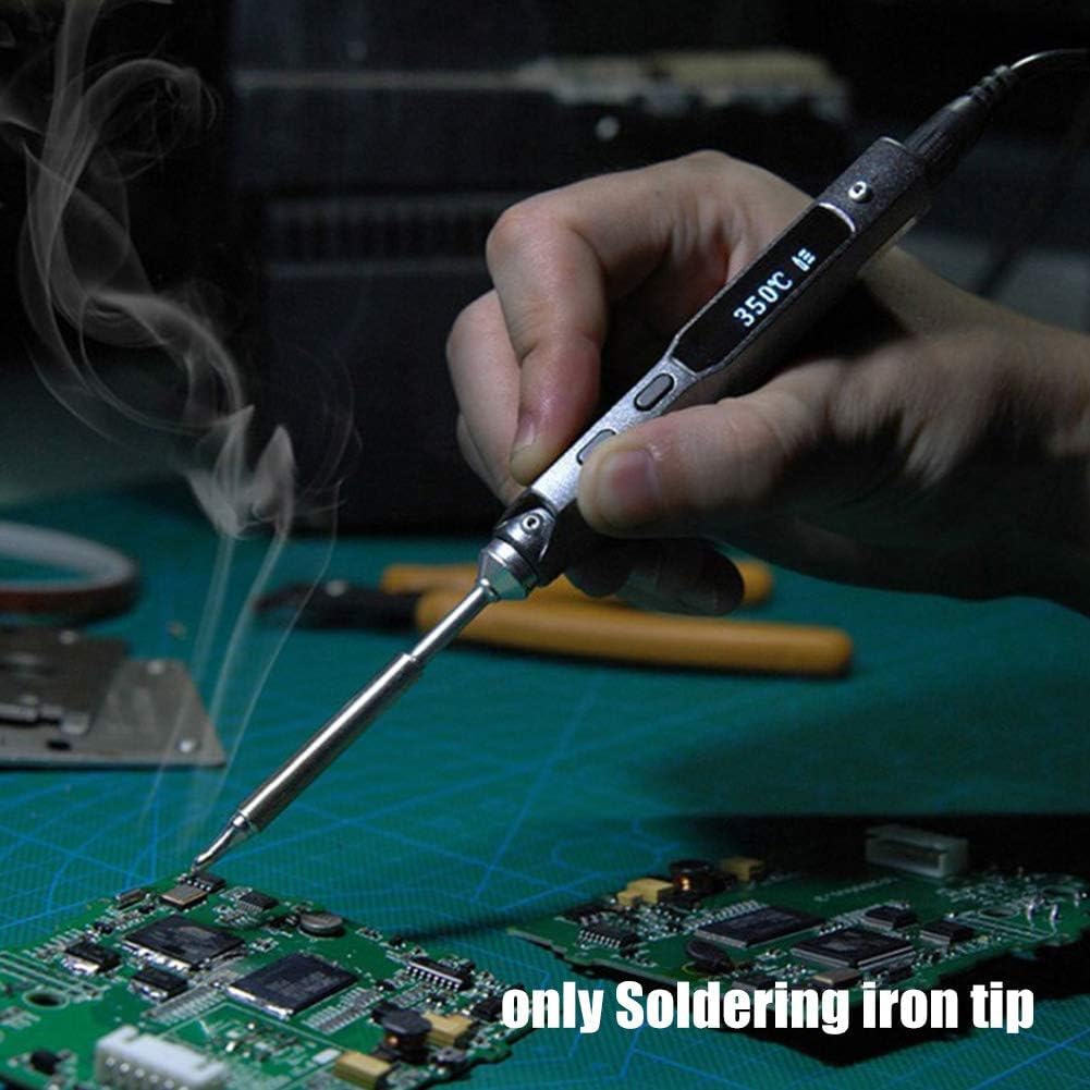 7 Types Mini Soldering Iron Tip Stainless Steel Replacement for TS100 Soldering Iron, Power Tool Electrician Various Models Replacement Part Easy Install