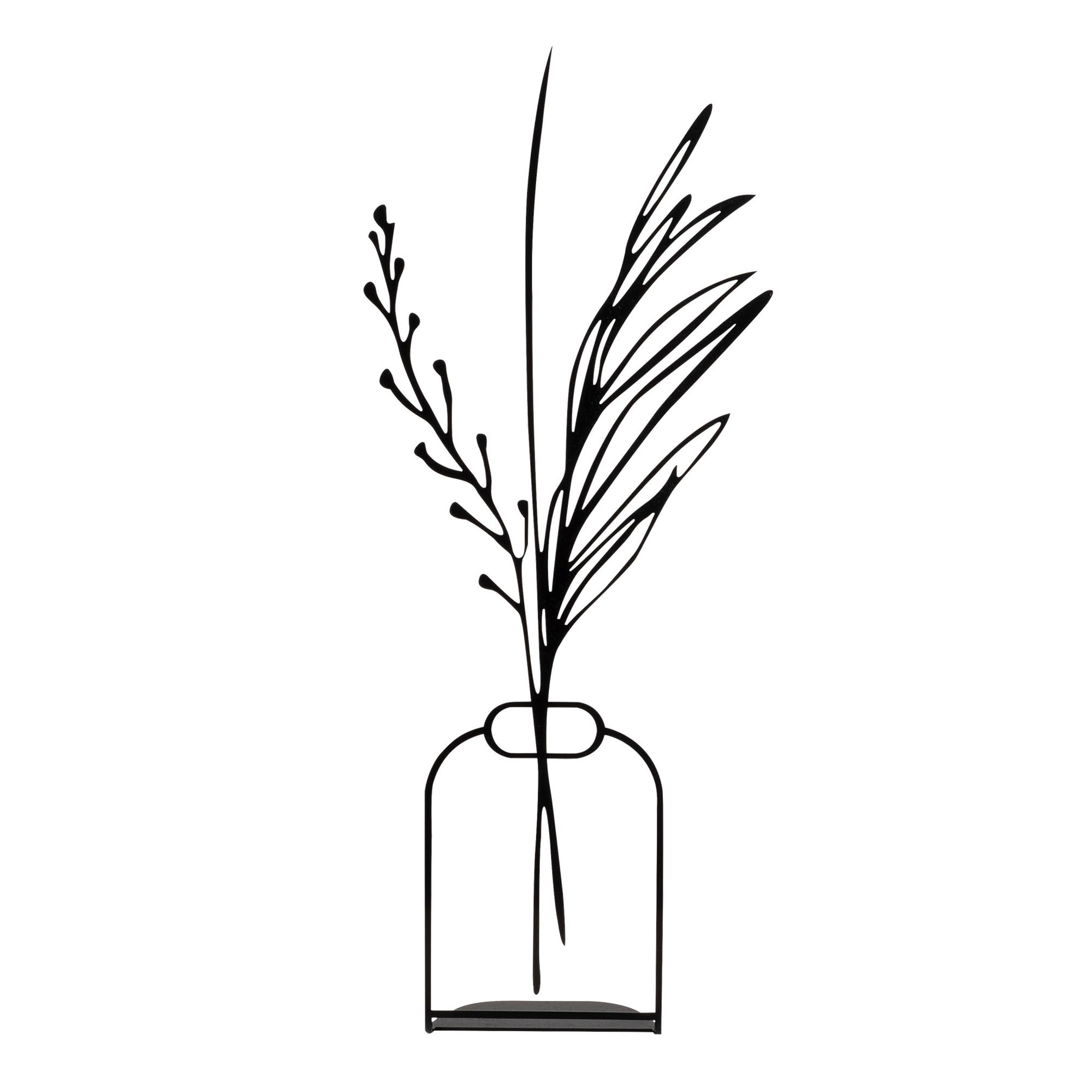 Well Home Mobiliario & Decoración Schwarz Dekoartikel Mini-Vase Mit Blumen