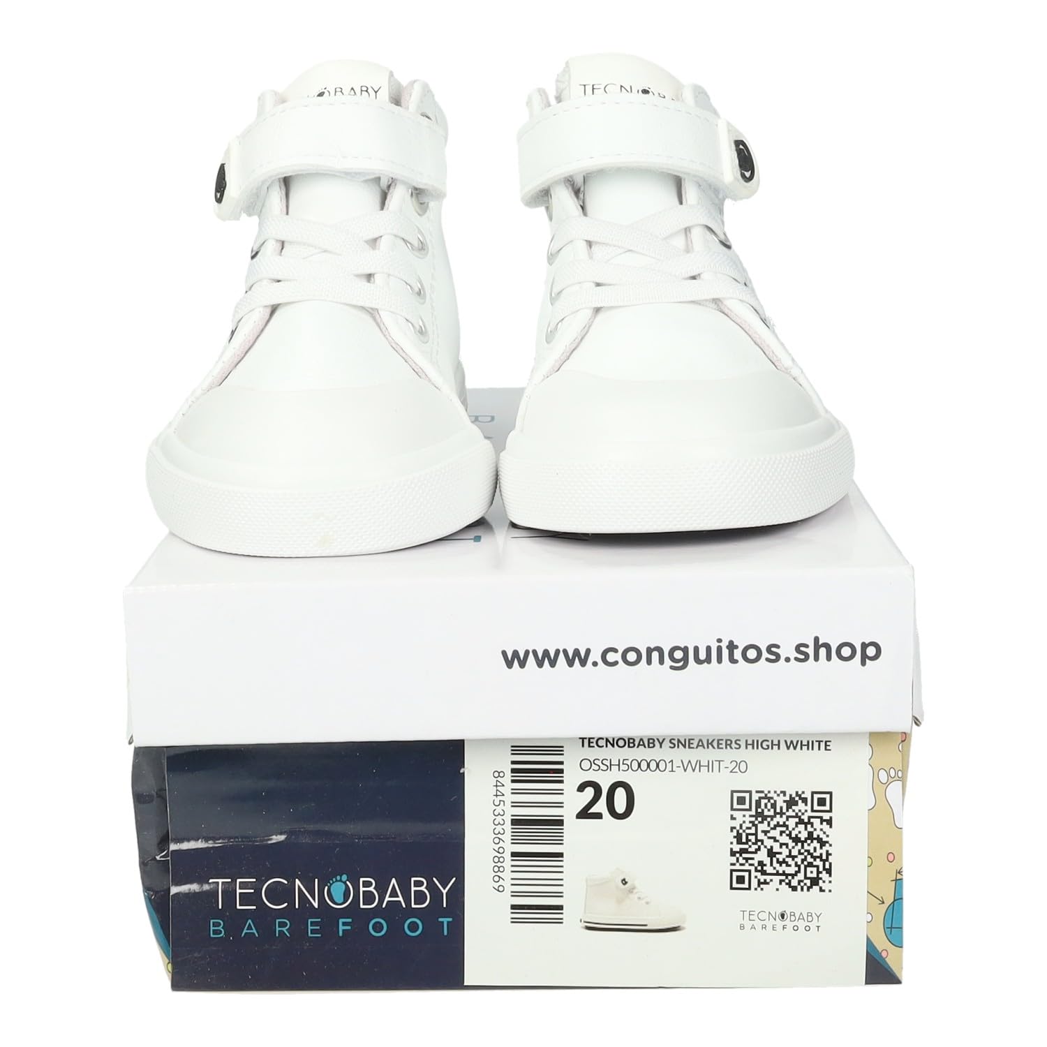 Conguitos - Zapatillas Altas Respetuosas Blancas para Niños y Niñas (Blanco/Talla 20)