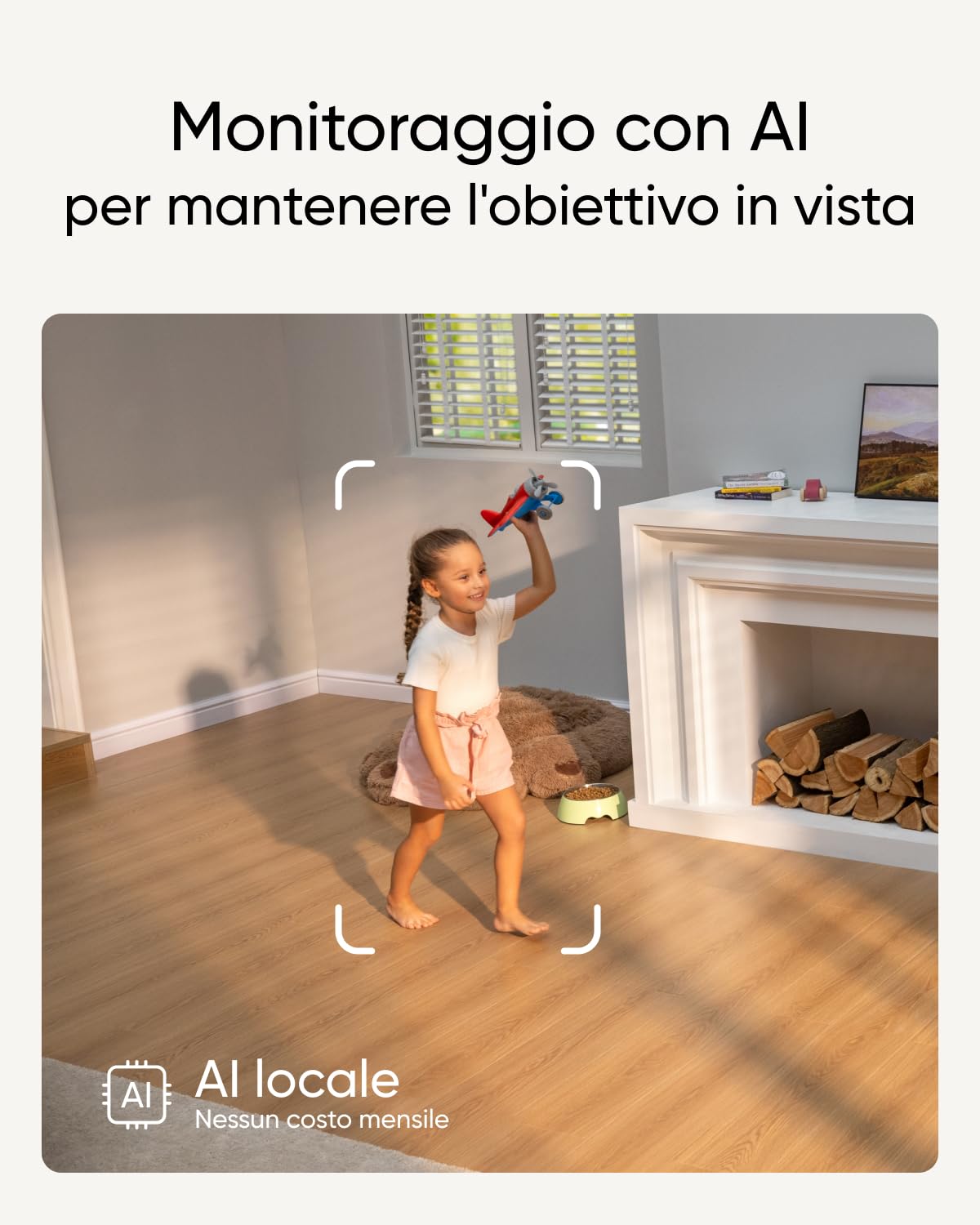 eufy Security Indoor Cam S350, telecamera con due obiettivi di sicurezza con risoluzione 4K UHD con zoom 8× e PTZ a 360°, ideale per baby monitor/telecamera per animali domestici/sicurezza domestica