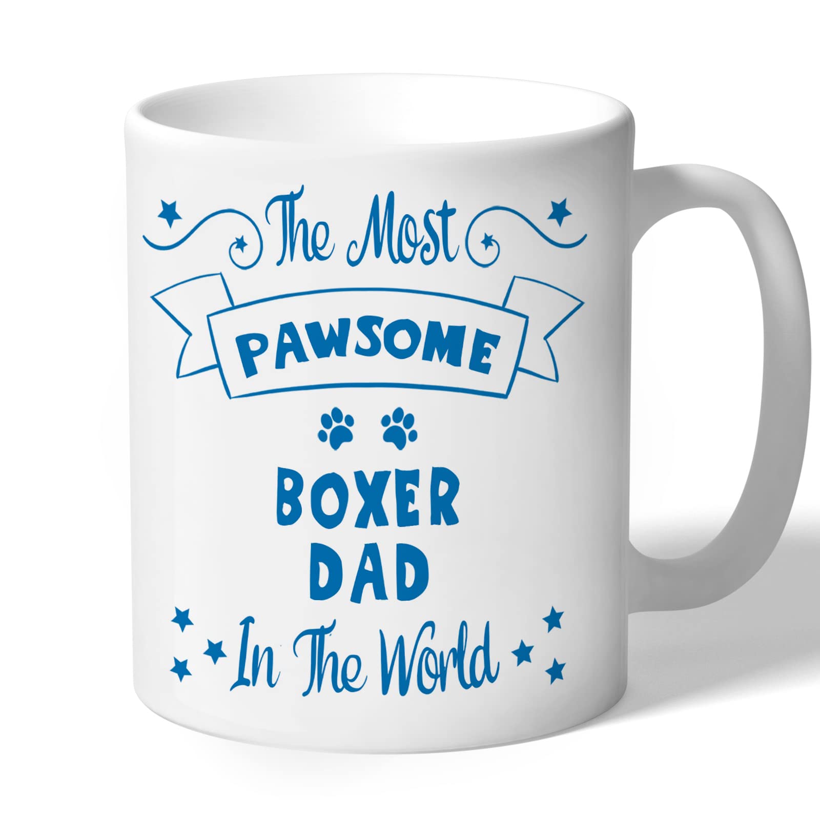 Dog Lovers Collection Boxer Dad Mug - Pawsome - Boxer Gifts (Blue Print), 10oz