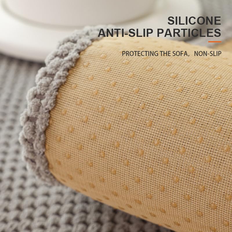 Housse canapé patchwork velours côtelé gris protection antidérapante - 4