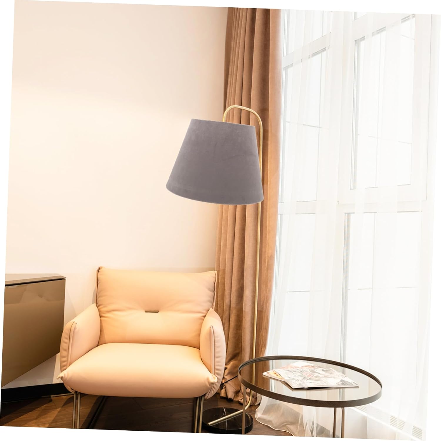 1pc Cloth Lampshade for Table Lamps Simple Design Warm Lighting Accessory for Living Room Bedroom Study Easy to Install Exterior Lining