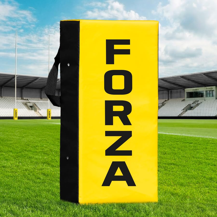 FORZA Contact & Push Rugby Pad Rugby Tackling & Rucking Training Shield with Reinforced Handles Weatherproof PVC Cover & Impact Foam [Junior or Senior] (Yellow Senior)
