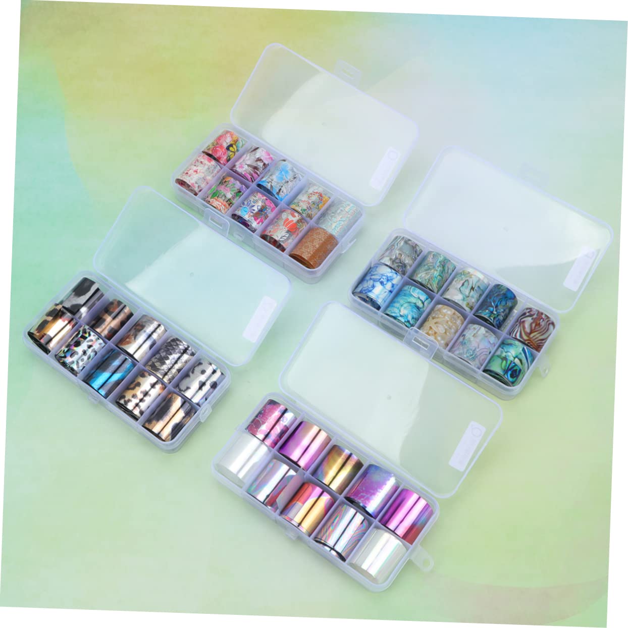 PACKOVE 2 Set Stickers Adesivi Per Nail Art Decorazioni Per Unghie Con Design Vari Facili Applicare Per Manicure E Decorazioni Unghie Per Donne 50 * 2