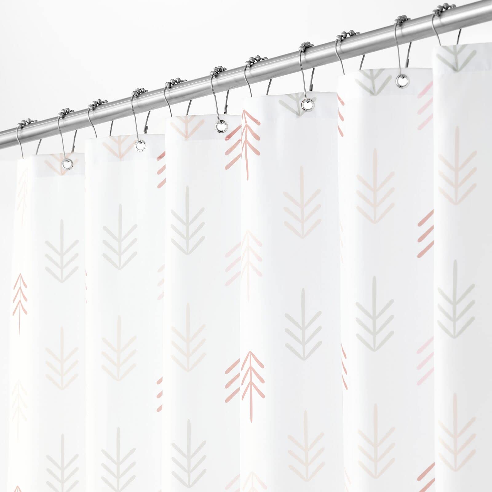 mDesign Cortina de ducha con moderno estampado de flechas – Cortinas de baño con ojales reforzados – Accesorio para ducha de cuidado fácil – multicolor y blanco