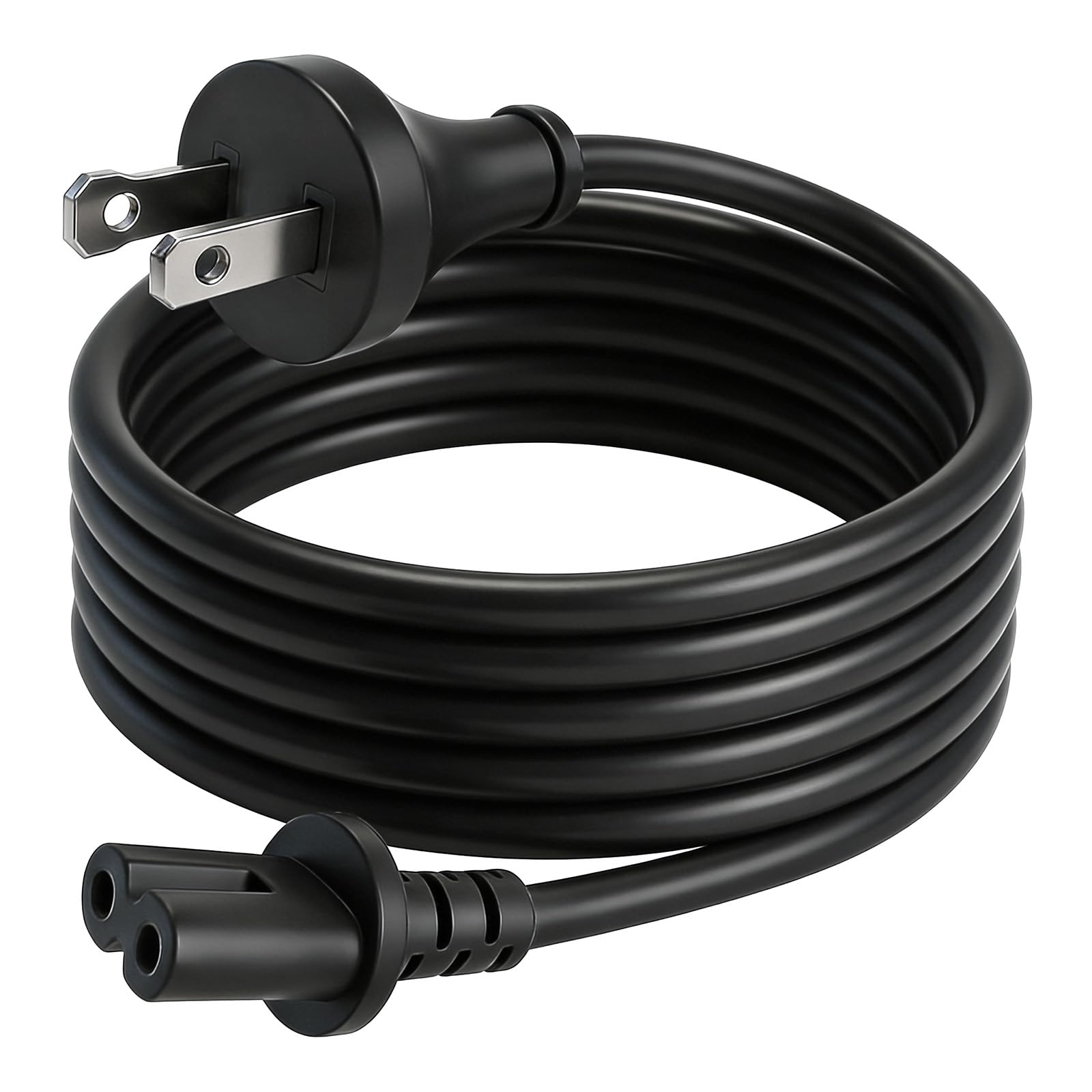 8.2ft Power Cord Compatible with Sonos Five Play 5、Ray、 Beam、Arc、 Amp、Sub Gen 3、Sub Mini - Black etc Spakers 2 Prong - Black