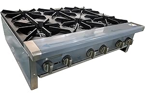 Gas Stove Commercial Kitchen Restaurant 6 Burners 168000 BTU Heavy Duty