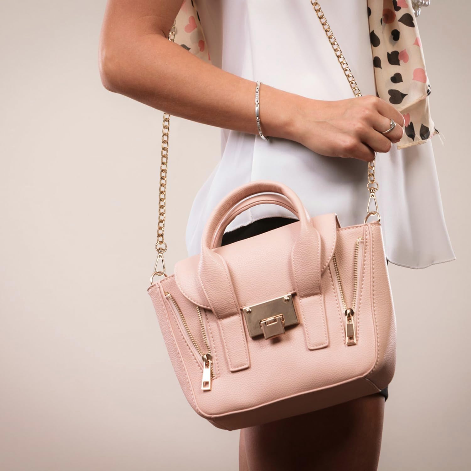 DIY Metal Shoulder Cross Body Bag Chain Replacement, 8 Pack (47 Inch/pcs) (Gold)