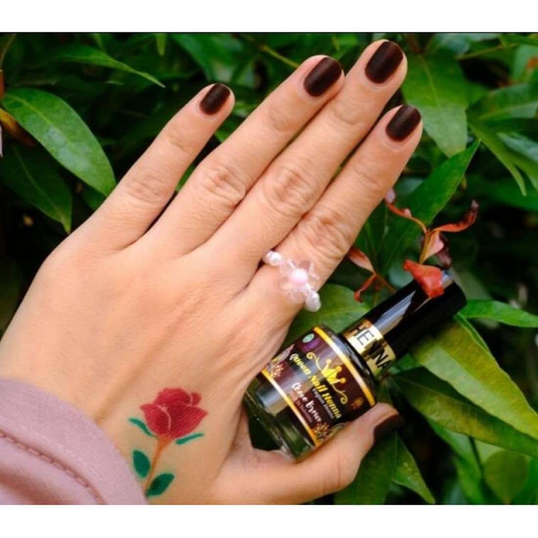 Queen Henna Nail Color, Choco Brown Halal Henna, 10 ml, 1 Bottle