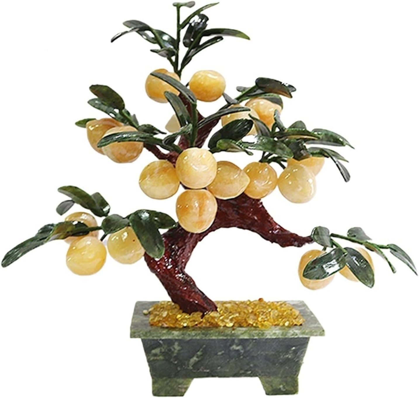 Árbol Bonsái Planta Artificial En Maceta Árbol De Melocotón De Jade para Decoración De Interiores Hogar Oficina Escritorio Habitación Adornos Planta Artificia, One Color, 28x12x38cm