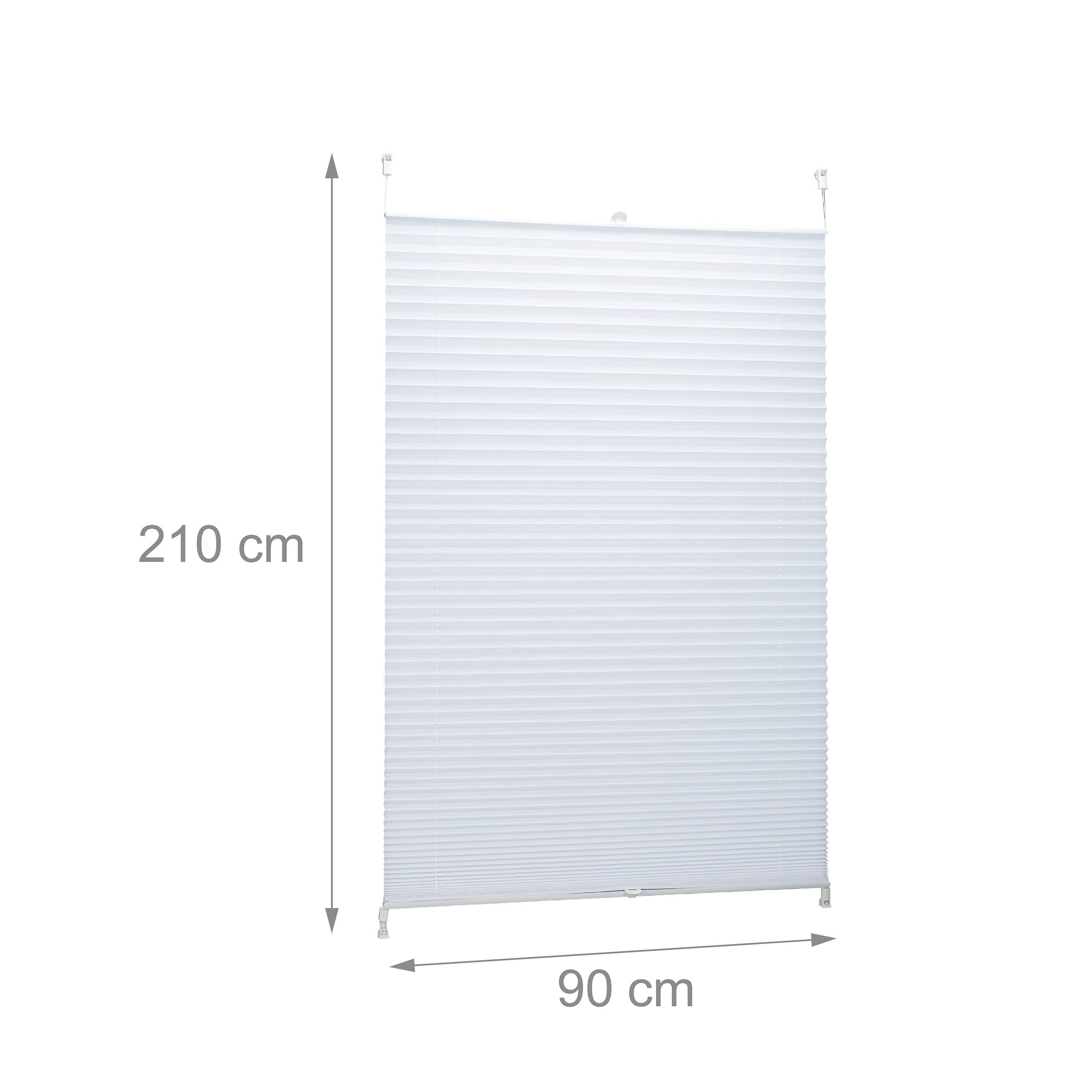 Store vénitien sans perçage, volet fenêtre, Semi-Transparent, Laisse Passer la lumière, 90 x 210 cm, Blanc