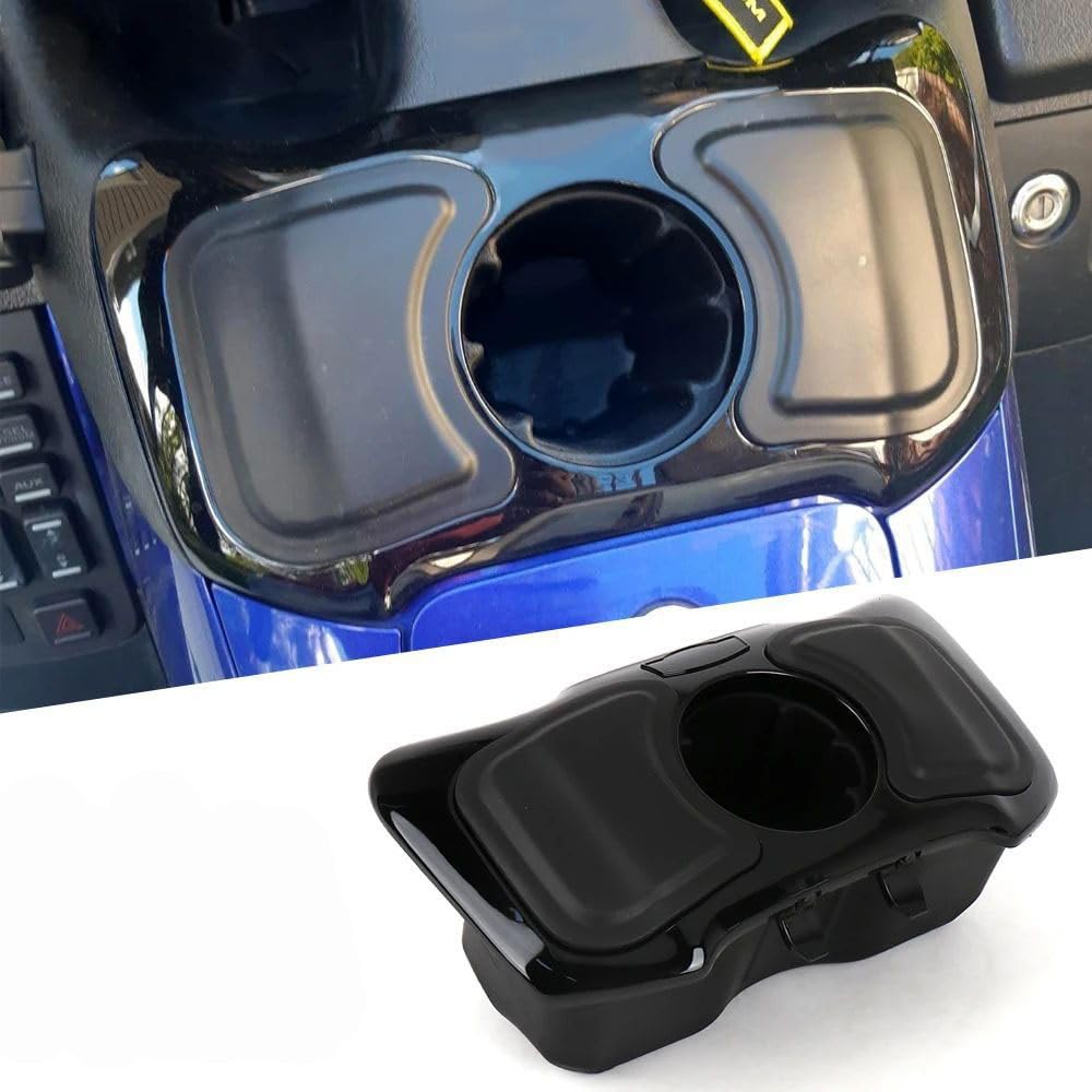 Motorcycle Glove Box Cubby with Cup Holder Fits for Honda Gold Wing GL1800/ F6B 2012-2017 Front Storage Box (Black)