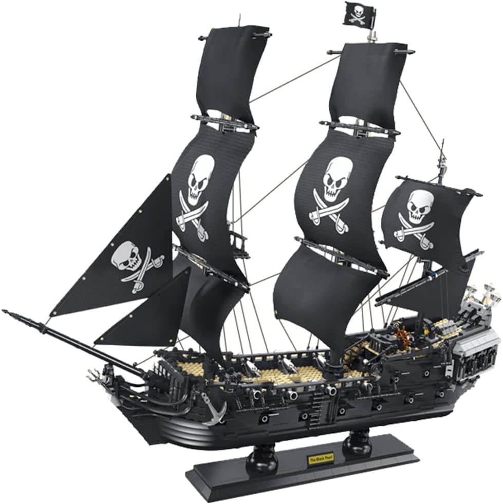 Havefun Technik Piratenschiff Bausteine Bausatz, 3423 Teile Groß Black Pearl Schiff Modellbausatz, MOC Klemmbausteine… – Bild 3