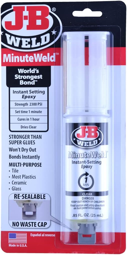 50101 MinuteWeld Instant-Setting Epoxy Syringe - Dries Clear - 25ml (2)