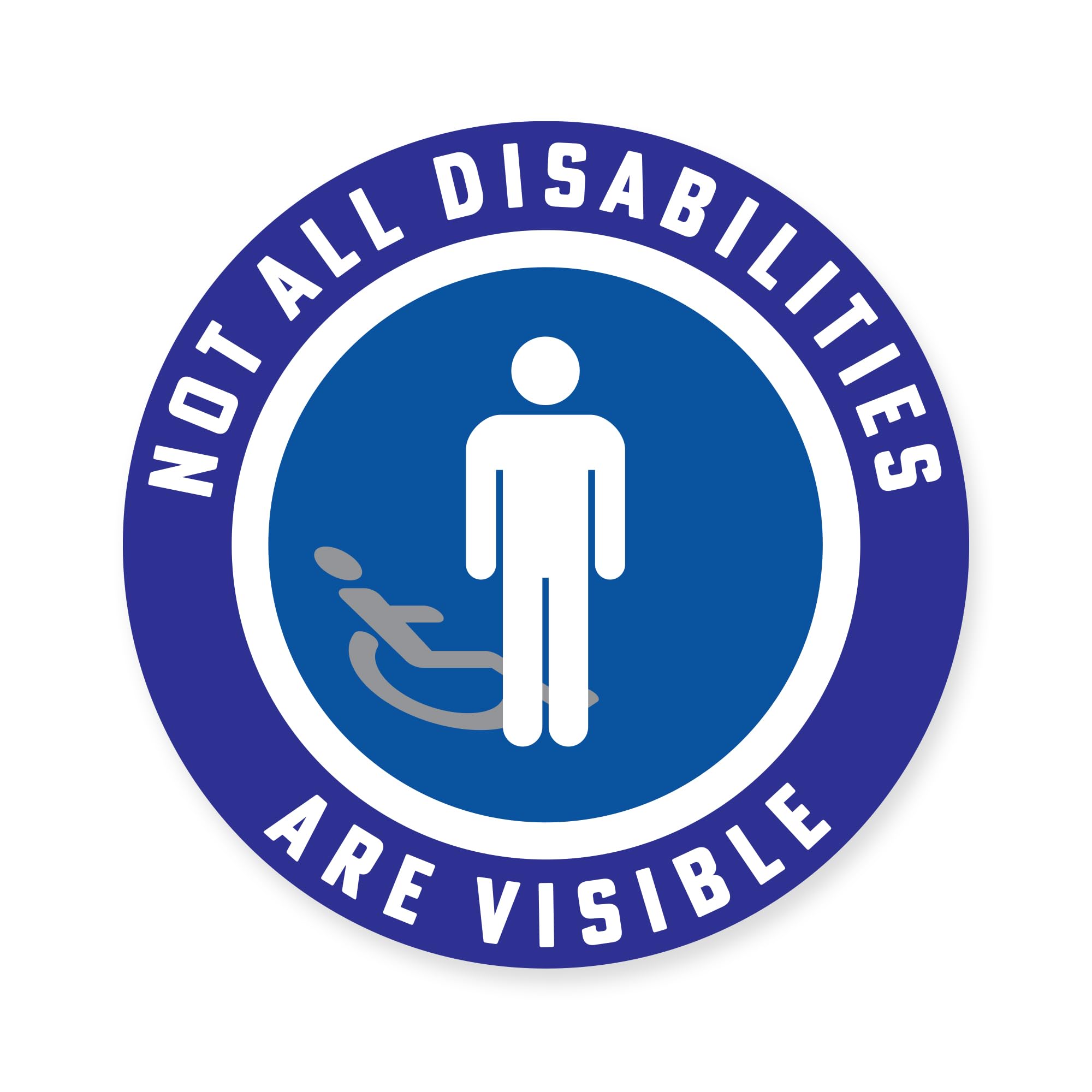 Not All Disabilities are Visible Car Sticker – Hidden Disability Awareness Round Decal – Weatherproof Premium Vinyl – Bubble-Free Application for Car Window, Body or Bumper – 10cm Circle – Made in UK