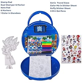 Sonic The Hedgehog Coloring & Sticker Activity Set for Kids with Travel Carrying Case