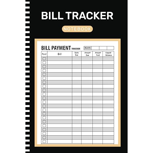 Bill Tracker Notebook: Monthly Bill Payment Planner and Organizer For Financial Budgeting Log Book ( 108 Pages ''6X9'' Inches )