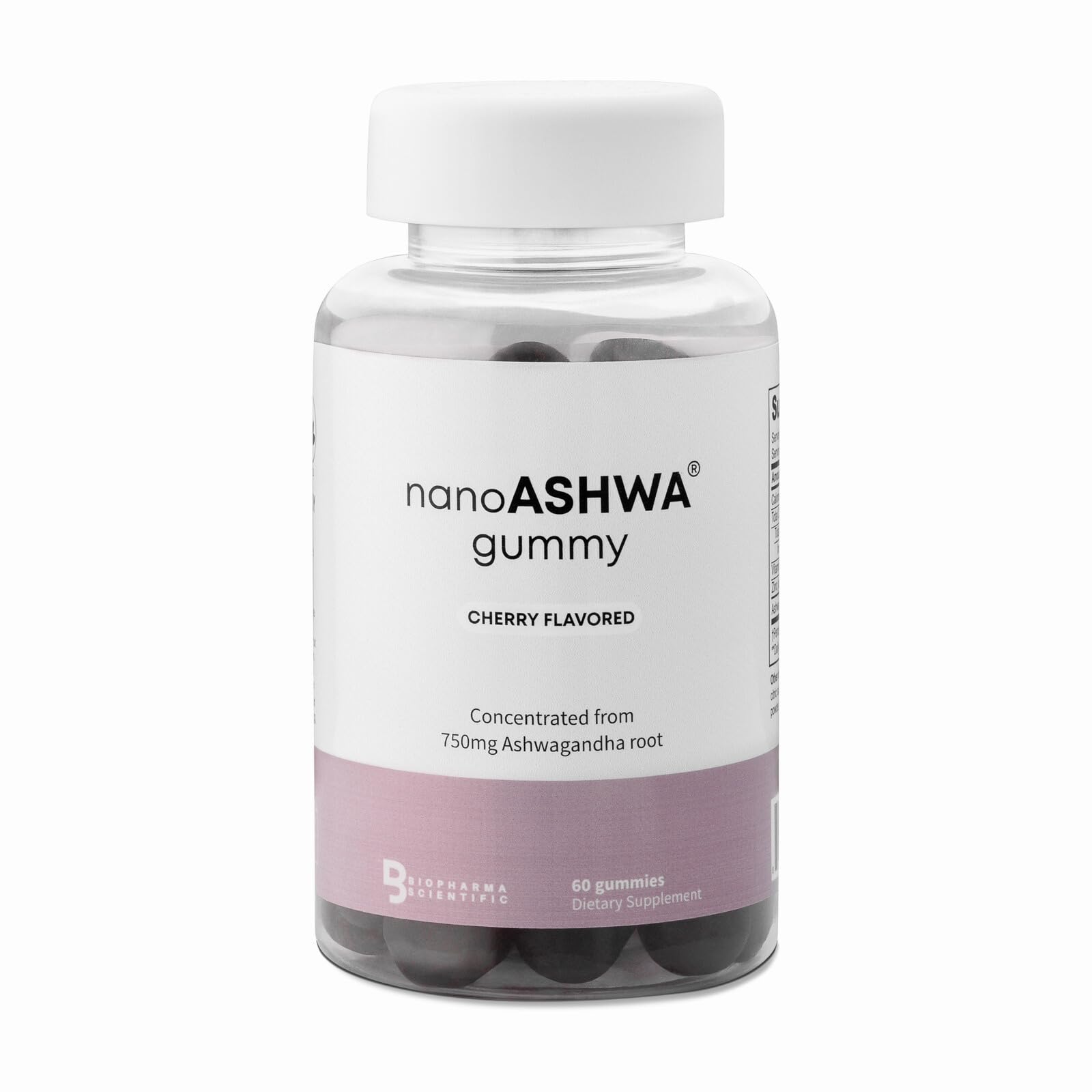 Biopharma ScientificNanoASHWA Gummy: Ashwagandha Root, Natural Calming Aid & Stress Reduction Supplement for Adults W/Ashwagandha, Vitamin-D, Zinc