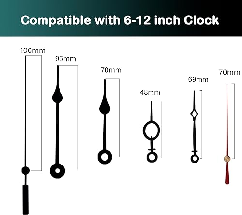Miniatura 2 de Mejora tu proyecto de reloj de bricolaje con mecanismos de reloj silencioso de eje largo, perfecto para paneles gruesos. Inspírate y crea un reloj