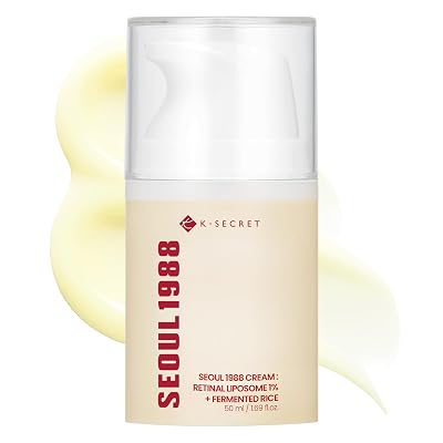 K-SECRET SEOUL 1988 Retinal Cream – Formulated with Advanced Retinal Liposome 1% and Fermented Rice Extract | Daily Fine Lines and Skin Texture Care | Korean Skincare, 50ml / 1.69 fl oz