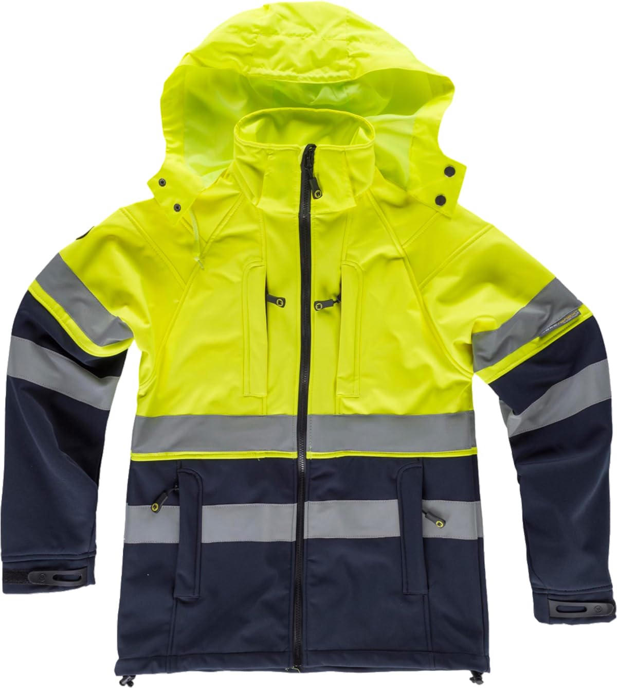 WORKTEAM Chaqueta Softshell Trabajo Alta Visibilidad Repelente al Agua Corta Vientos y Térmica, Unisex