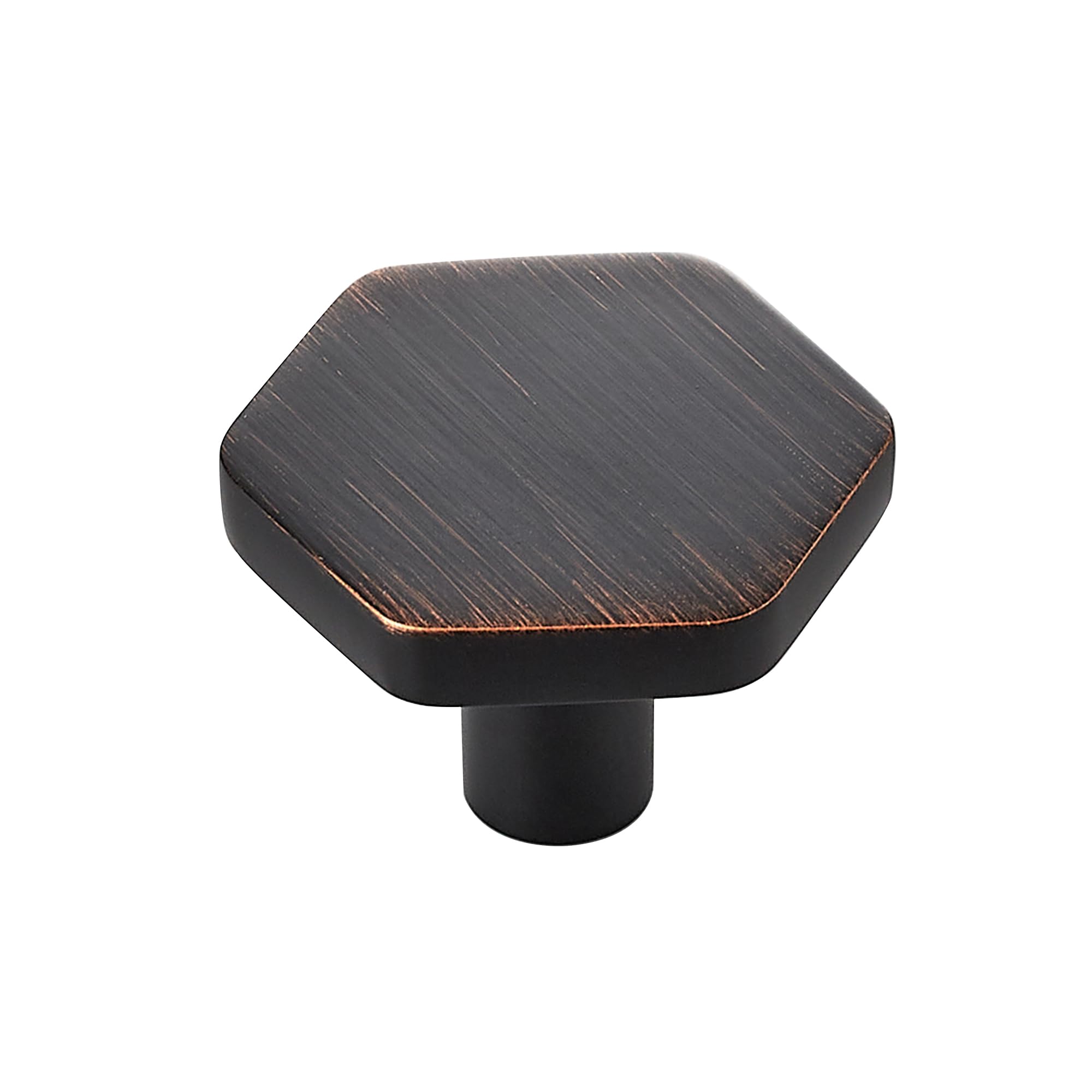 5 Pack Oil Rubbed Bronze Cabinet Knobs, Kitchen Cabinet Knobs Solid Cabinet Pulls for Kitchen Cabinet Drawers, Hexagon Dresser Knobs for Cabinet Hardware 1.1" Closet Door Knob