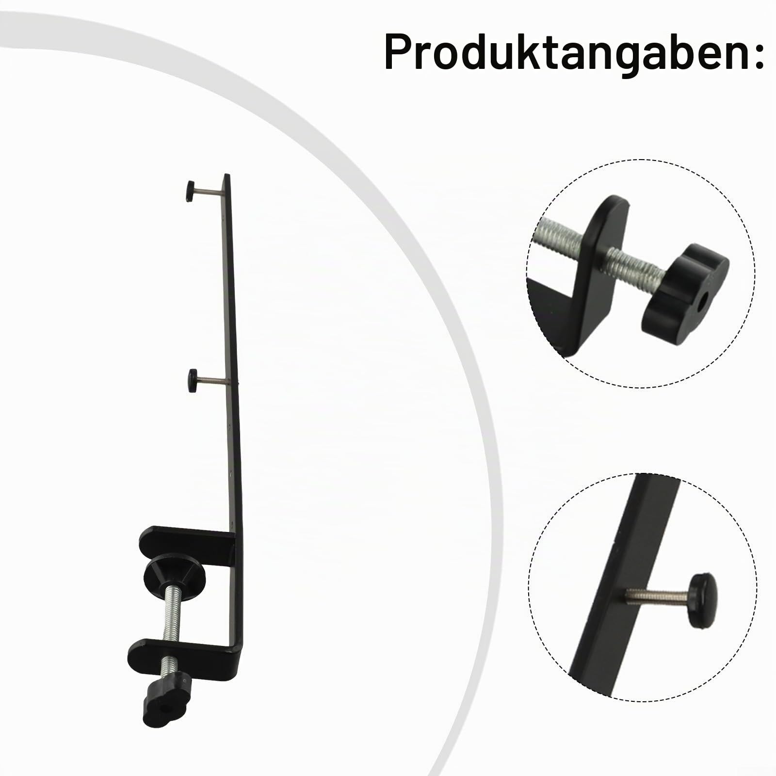 2 x verlängerte Metall-Schreibtischklemme. Stecktafel-Befestigungshalterung, Schreibtisch-Organisationshalter für Büro, Gaming, Wohnzimmer, Küche