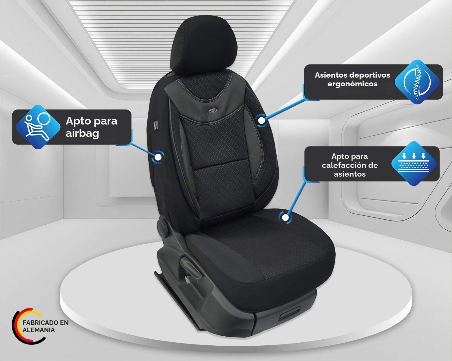 BREMER SITZBEZÜGE Fundas Protectoras para Coche compatibles con Mercedes Vito Viano W639, Juego de Conductor y copiloto a Partir de 2003 – 2014 / Juego de Fundas de Asiento de Coche, 2 Unidades en