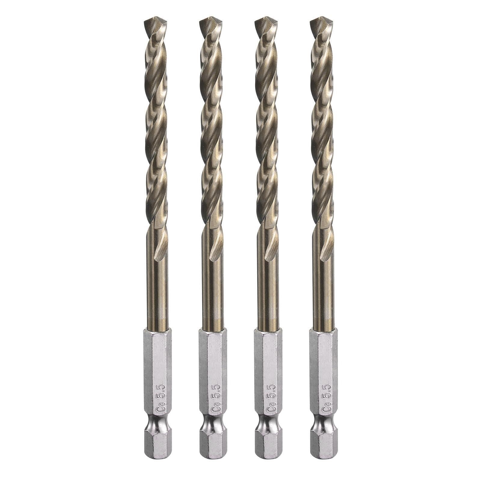 Brocas helicoidales 1mm M35 HSS cobalto, 4 uds, vástago hexagonal 1/4"