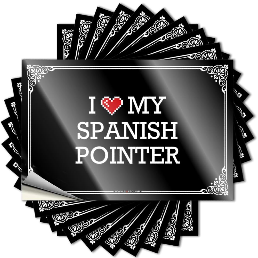 Stickers Water Optical Illusion I Love My Spanish Pointer for Man - Stitch Room Decor Easy Peel Removable(6X9CM)