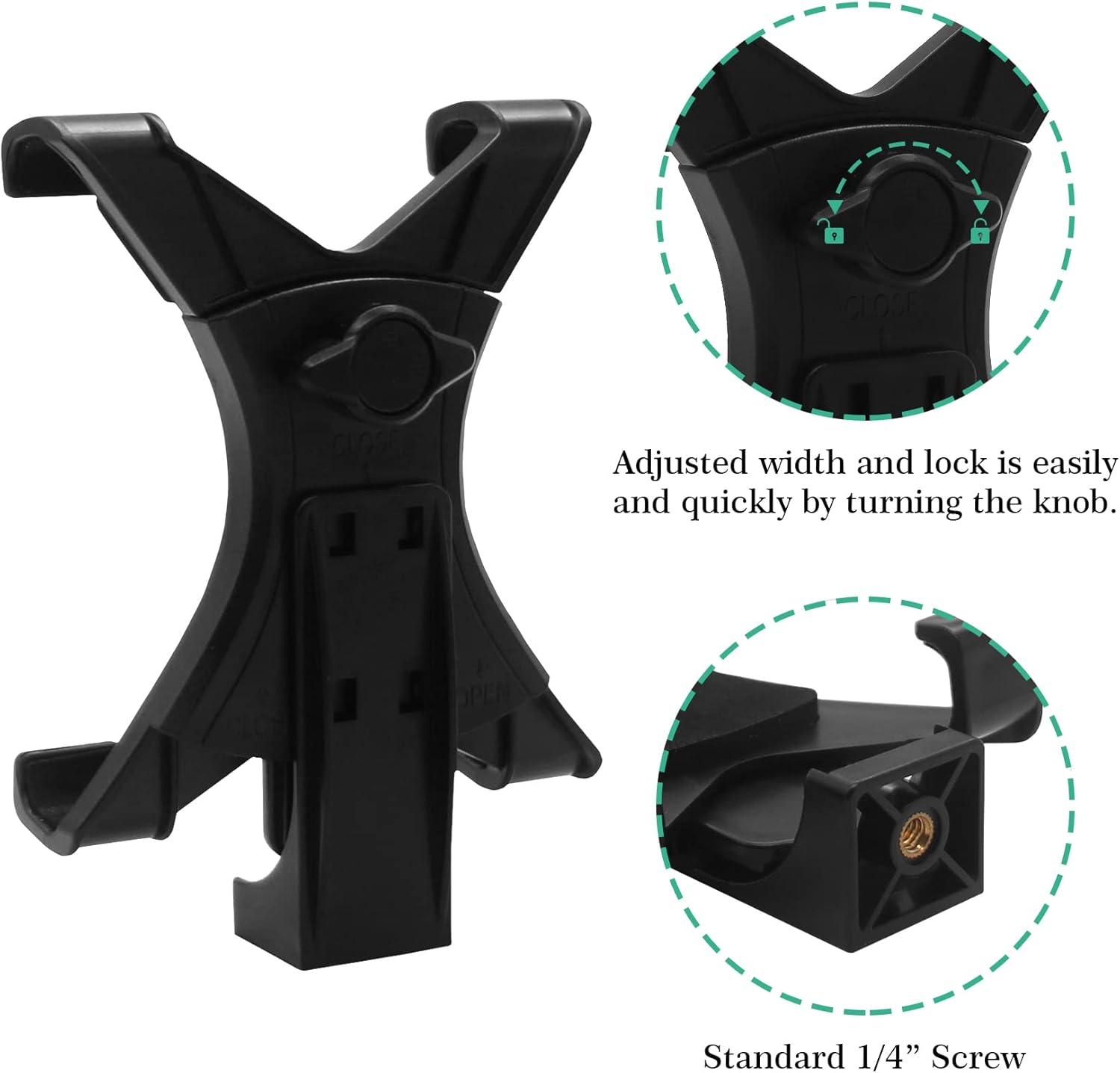 LINKCOOL Universal Tablet Tripod Mount Adapter for iPad/Air/Mini Attachment, Samsung Galaxy Tab, Nexus and Most Tablets, Compatibility with Tripod/Monopod/Selfie Stick image 4 of 7 B09TF8W79G