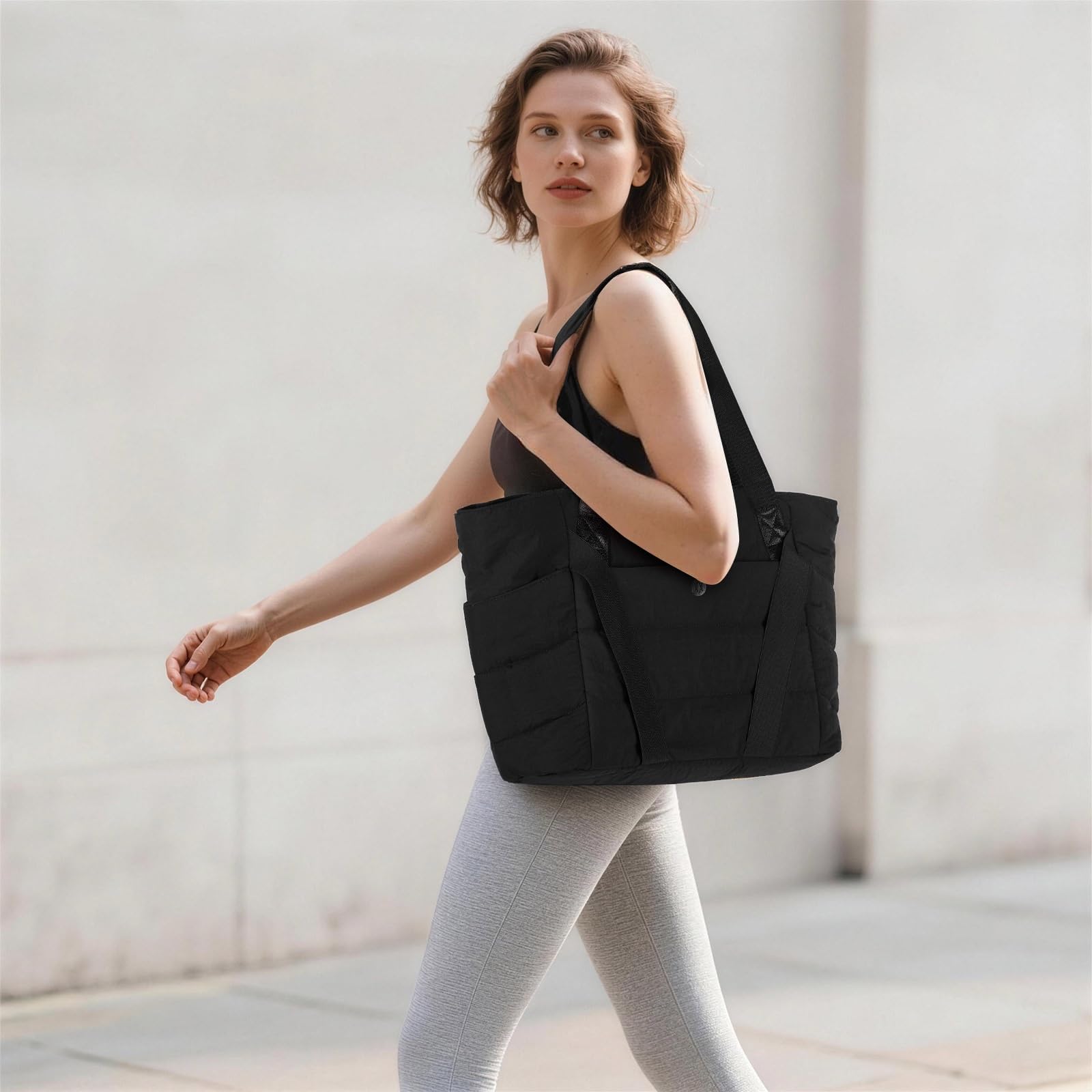 Axcone Sac de Transport Matelassé pour Femme Sport Fitness Yoga avec Sangles Tapis Voyage