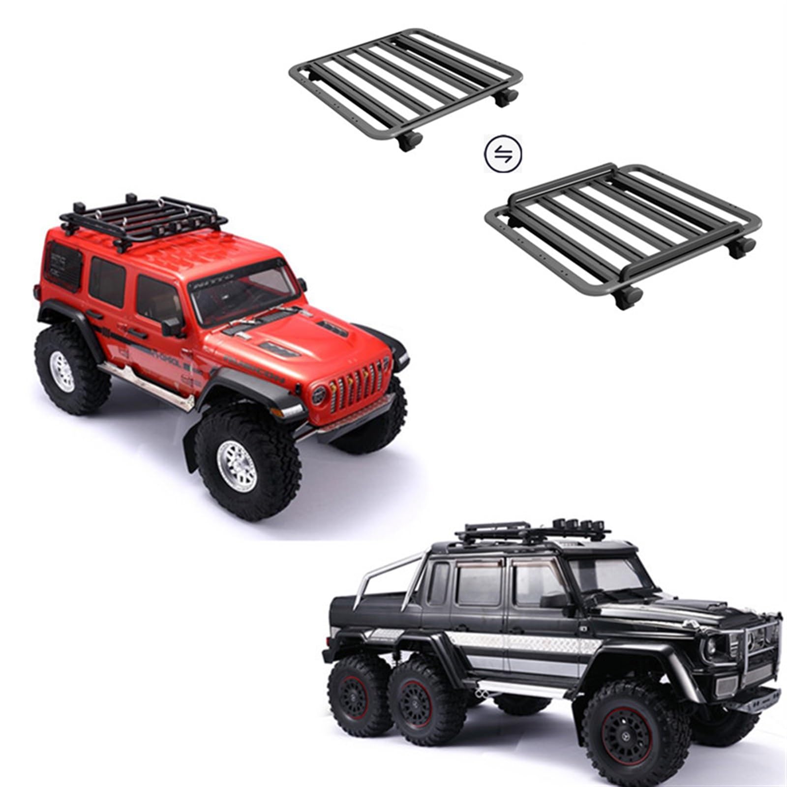 Metalowy bagażnik dachowy 1/10 RC Crawler Car, dla Traxxas, TRX4 TRX6 G63, dla Axial, SCX10 III OP Akcesoria Części Bagażnik dachowy(Luggage rack A)