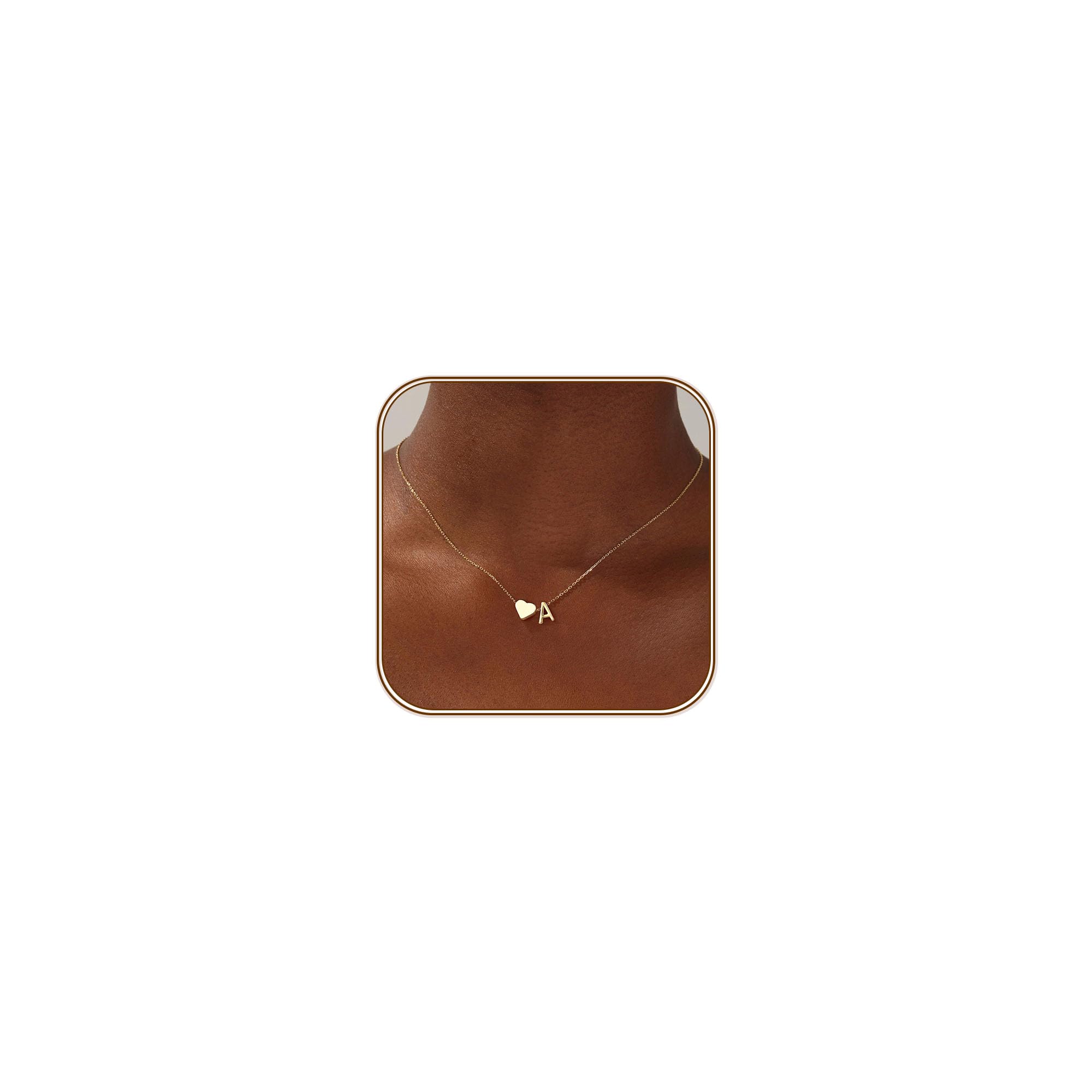 Turandoss Heart Initial Necklace