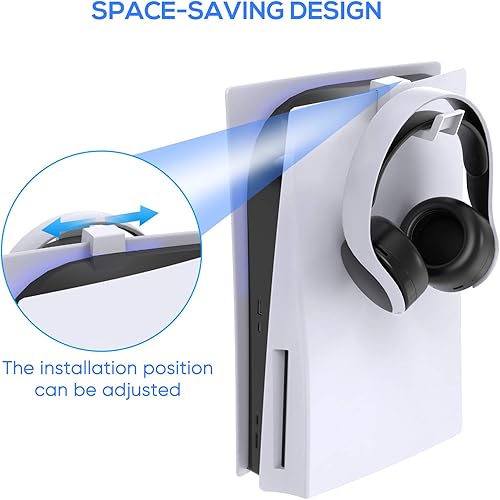 Miniatura 2 de FYOUNG Soporte de auriculares para PS5SlimPro, gancho para soporte de auriculares, compatible con consolas PlayStation 5 (blanco)