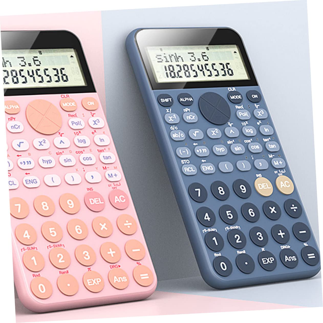 Operitacx 2pièces Calculatrice Scientifique Étudiante Fonctionnalités Avancées pour Physique Chimie Et Comptabilité Idéale pour École Et Bureau Bleu
