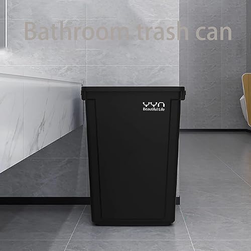 Miniatura 8 de WEECRON Bote de basura delgado de plástico de 3 galones, papeleras para oficina, cocina, baño, paquete de 2 unidades, color negro