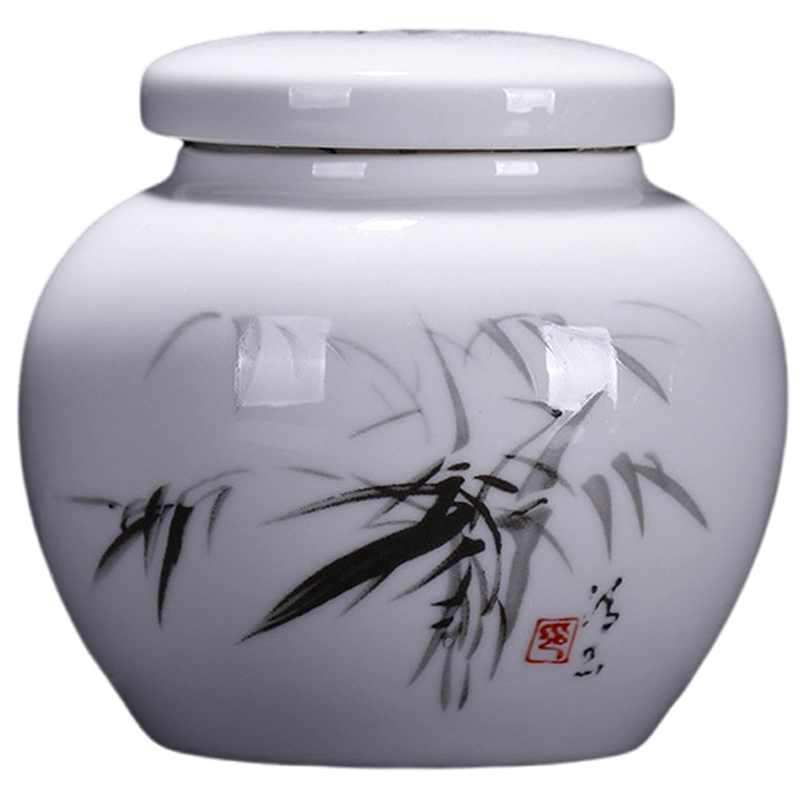 Ceramic urns, Cremation Funeral Burial Keepsake Urns, Ceramic Sealed Jar with Hand-Painted Pattern, Pet Urn(A)