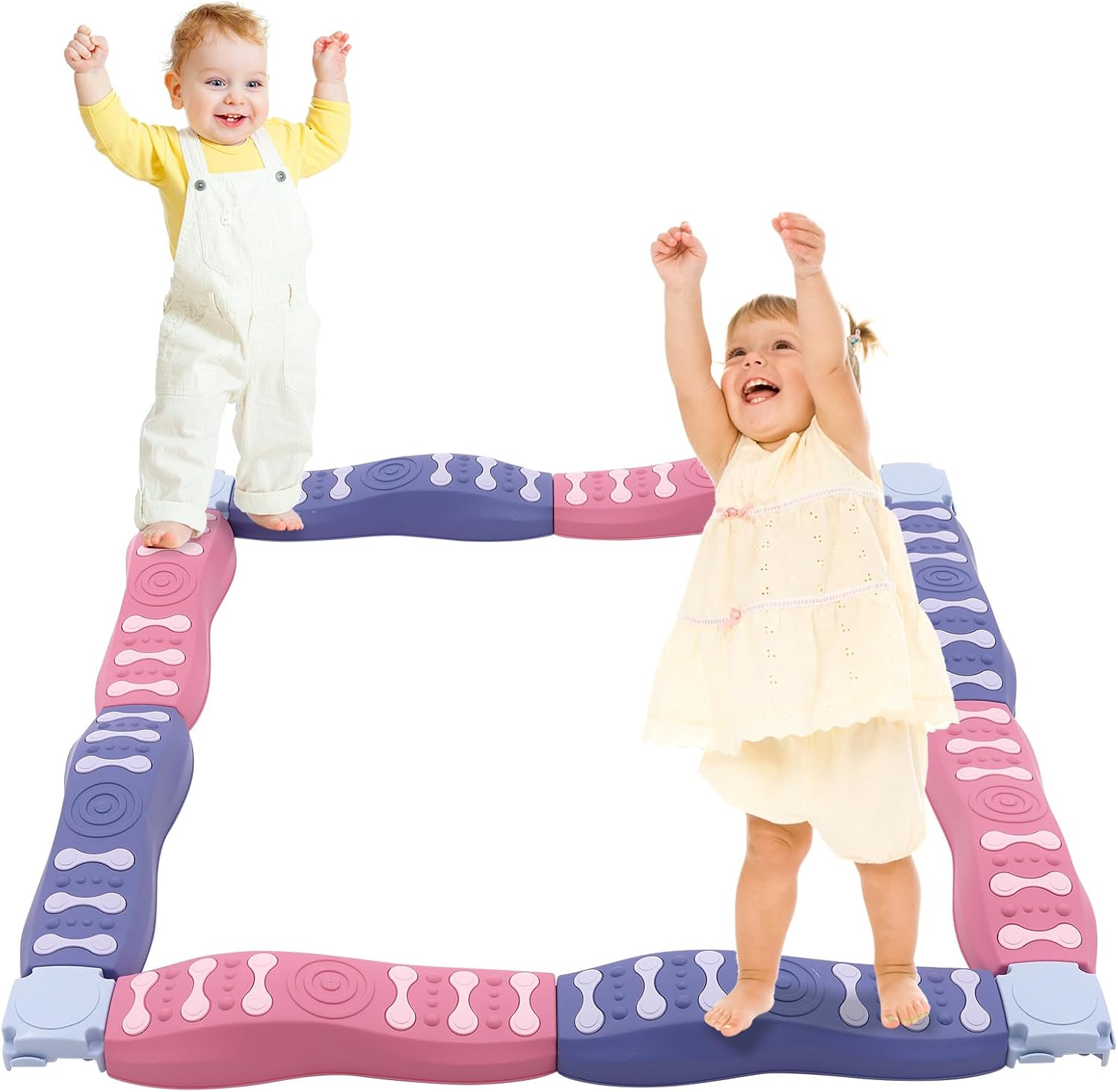 Kids Sensory Balance Beam, Balance Stepping Stones for Kids, Multicolour Balance Tactile Board with Non-slip for Coordination