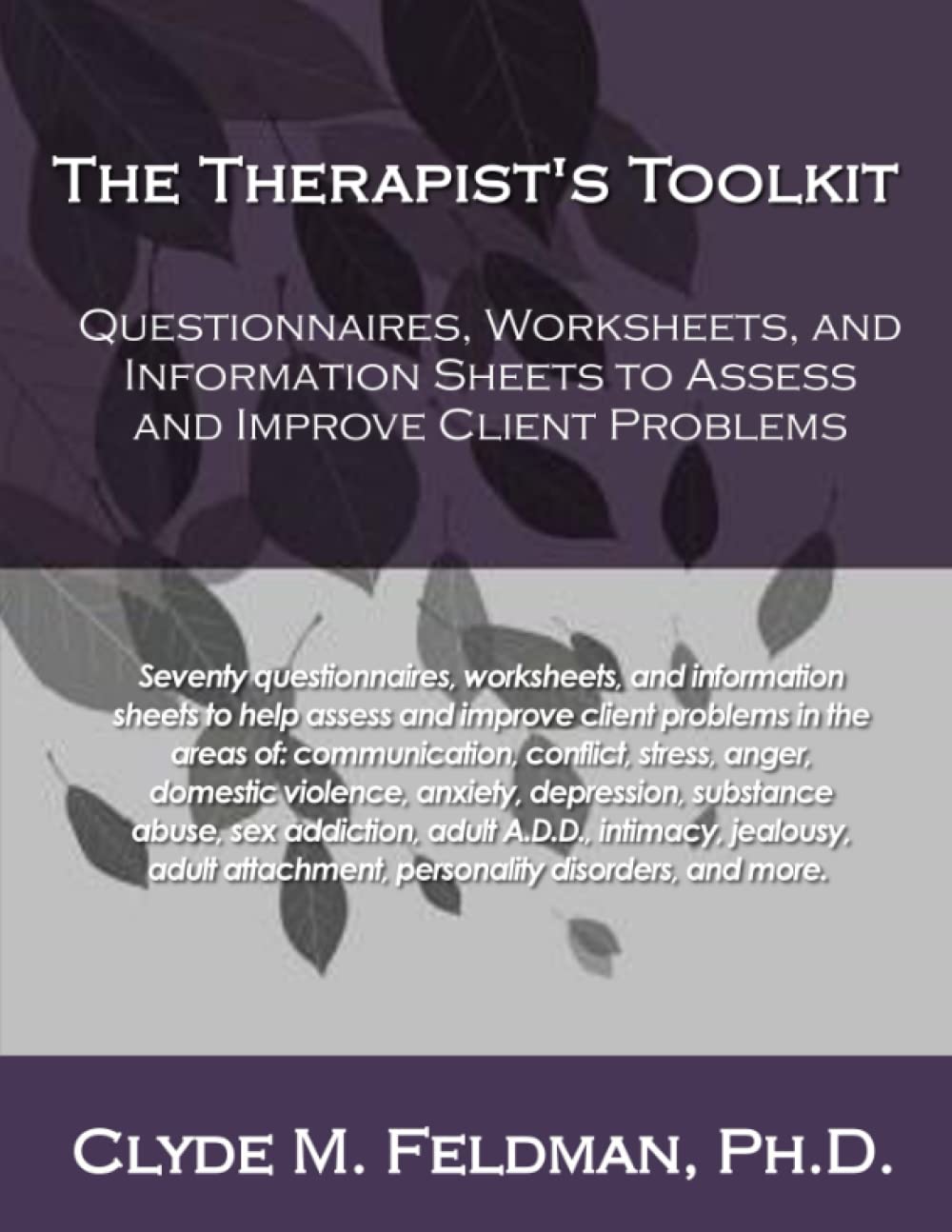 The Therapist's Toolkit: Questionnaires, Worksheets, and Information Sheets to Assess and Improve Client Problems