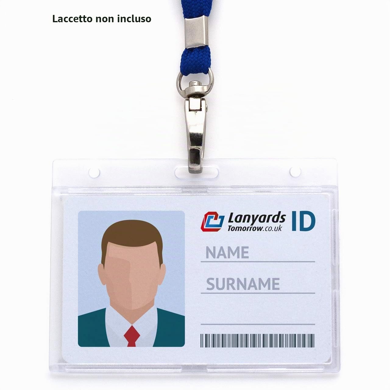 CKB Ltd 100x Porta Badge Rigido Trasparente Orizzontale con Fessura di Espulsione, Porta Tessera Identificativa CR80 86 x 54 mm, Custodia Protettiva in PVC per Badge e Carte d'Identità