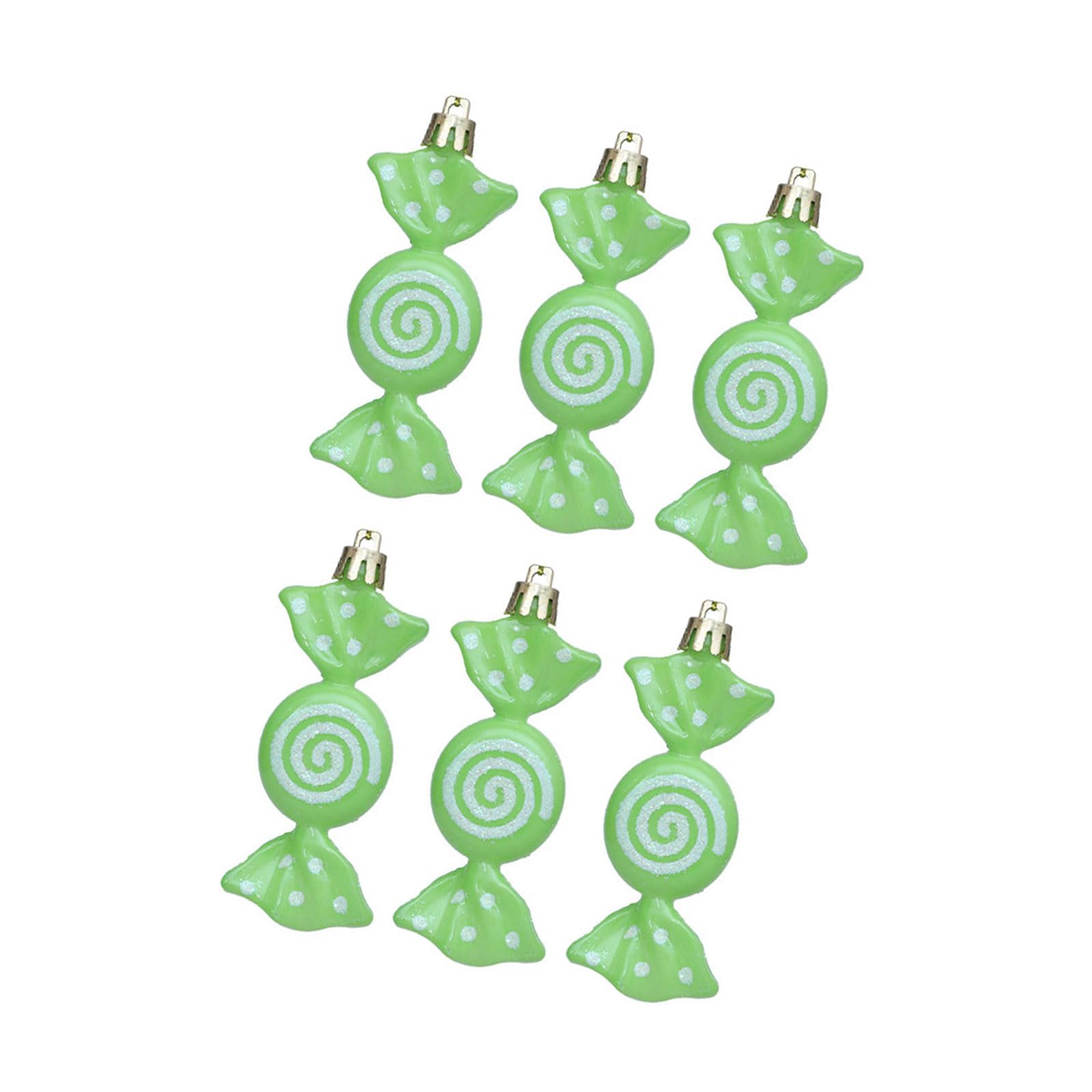 Xinsheinelry 6Pcs Colorful Candy Shape Christmas Decoration Small Candy Hanging Ornament for Festival Tree Wreath Window Christmas Tree Hanging Deck