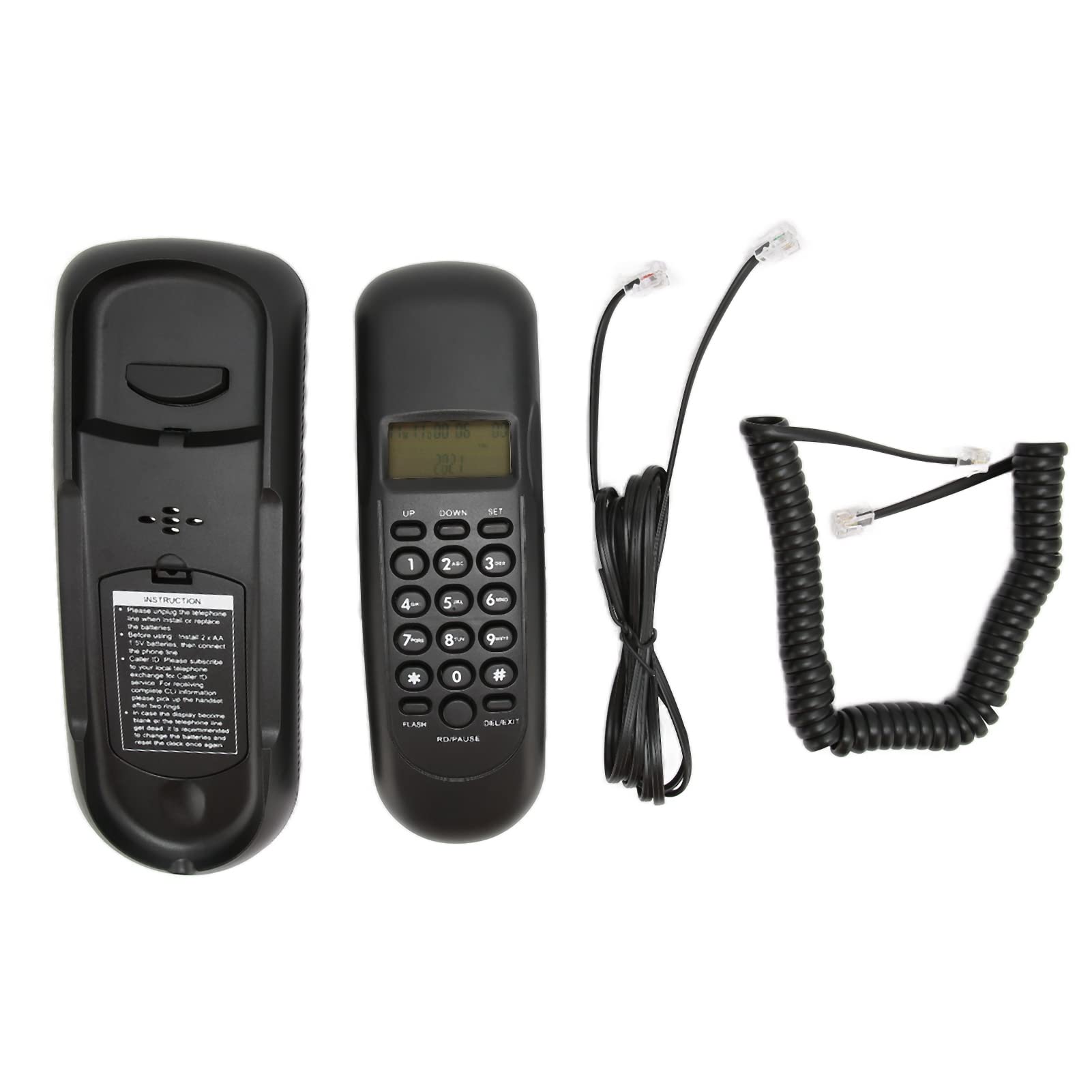 Acouto Telefony Stacjonarne VTC?50 Ręczny Cyfrowy Telefon Montowany na ścianie z funkcją Identyfikacji Dzwoniącego do Biura Biznesowego W Domu i W Domu Zapewniającym Porządek W Mniejsze