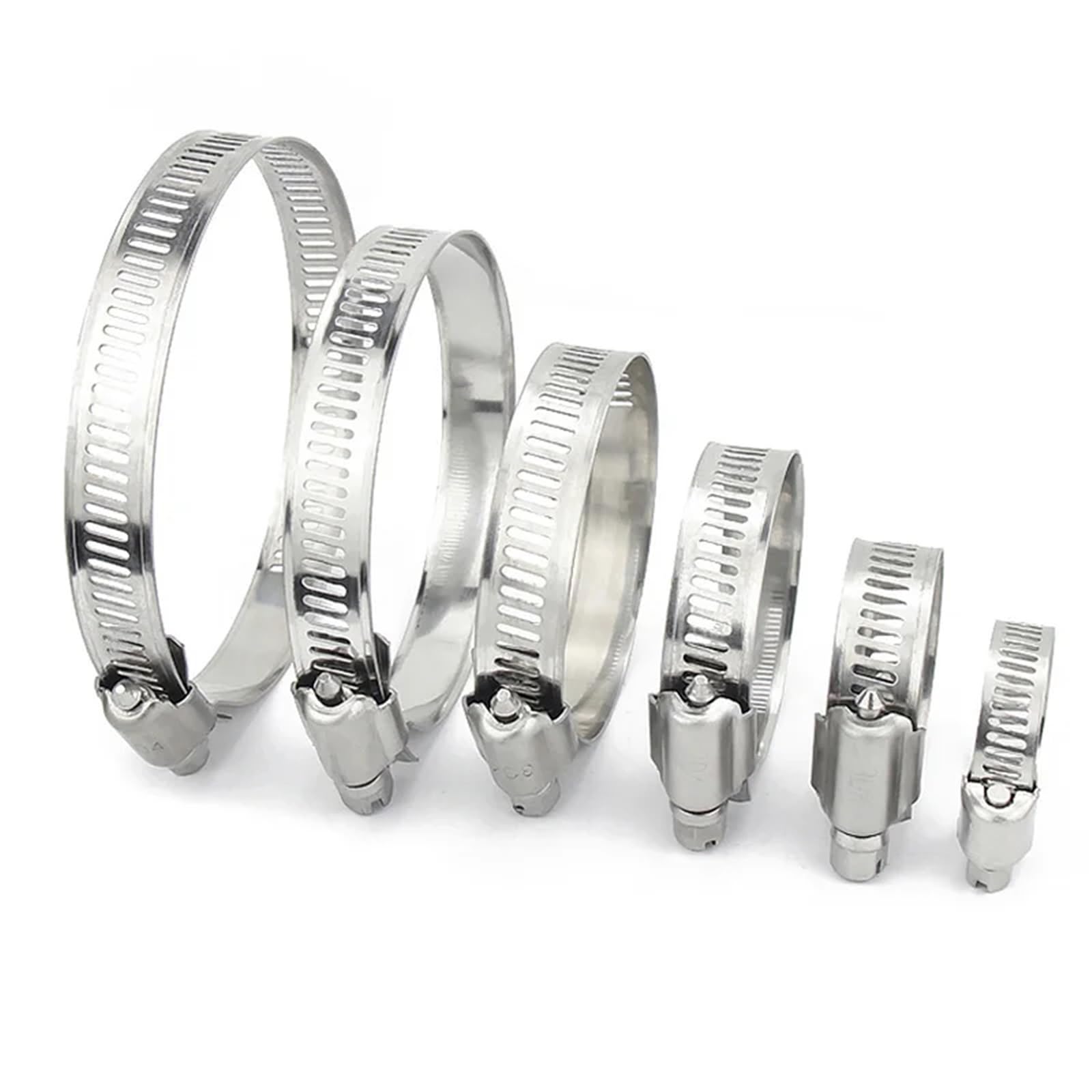 Abrazadera de manguera de acero inoxidable 304 (4 unidades, ajustable, 6-12-27-63 mm) for tuberías de agua, plomería, carpintería, herramientas de soldadura.(Dia.18-32mm)