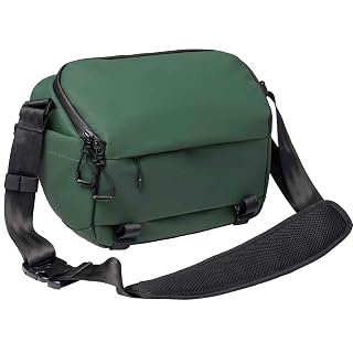 INNOREL Camera Sling Bag,DSLR/SLR/Mirrorless Travel Waterproof Camera Bags Case Crossbody for Photographers with Tripod Holder and Removable Modular Inserts,6 Liters,Green
